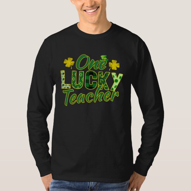 Camiseta Shamrock One Lucky Teacher  St Patrick s Day Schoo (Frente)