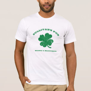 Camiseta Shamrock Personalizado de Dia de São Patrício Pub 