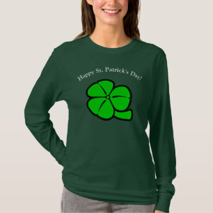 Camiseta Shamrock Saint Patrick Leaves verde irlandês