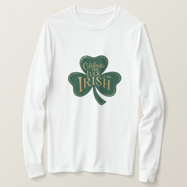 Camiseta Shamrock Shimmer (Frente do Design)