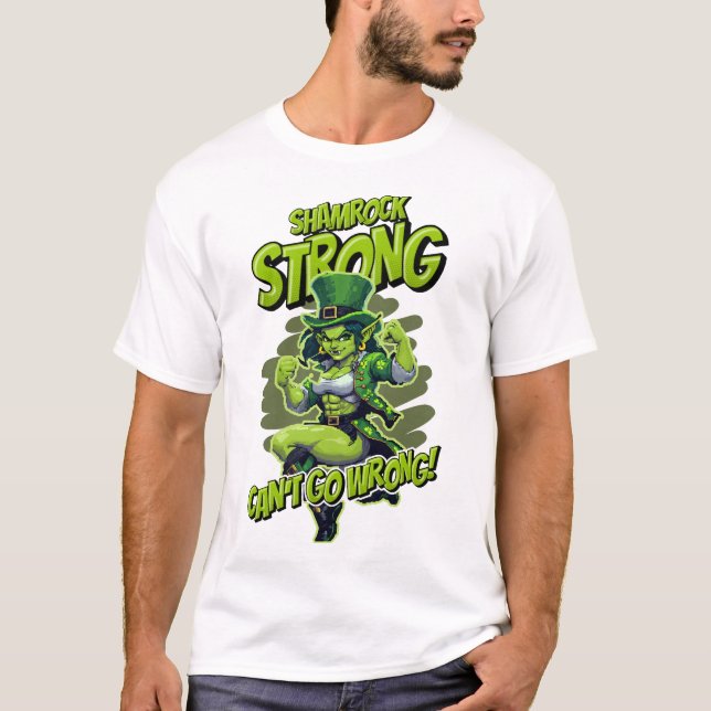 Camiseta Shamrock Strong não pode correr mal Emerald Orc (Frente)