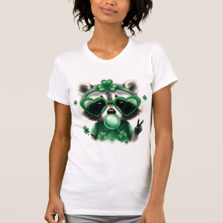 Camiseta Shamrock Sunglasses Raccoon