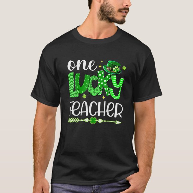 Camiseta Shamrock Verde, Uma Rua De Professores Sortuda. Pa (Frente)