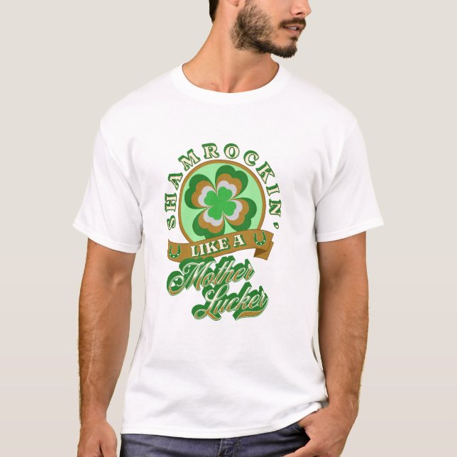 Camiseta Shamrockin Ruas Engraçadas. Dia de Patrick (Frente)