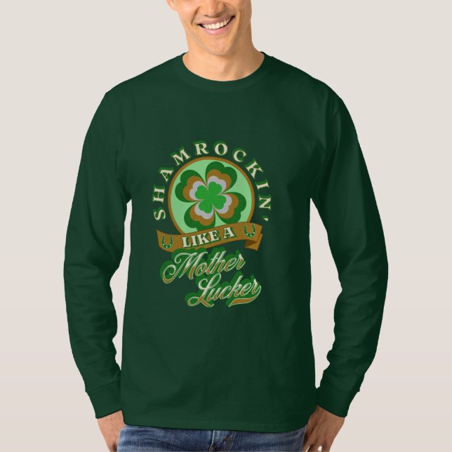 Camiseta Shamrockin Ruas Engraçadas. Dia de Patrick (Frente)