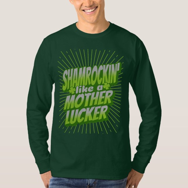 Camiseta Shamrockin Ruas Engraçadas. Dia de Patrick (Frente)