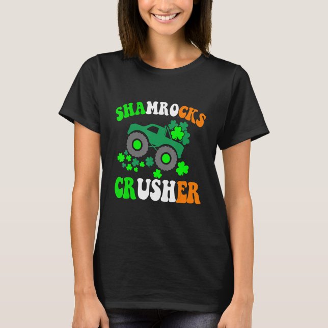 Camiseta Shamrocks Crusher Caminhão Dirigindo Ruas De Shamr (Frente)