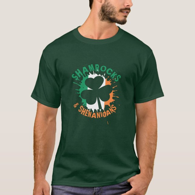 Camiseta Shamrocks e Shenanigans, Dias de São Patrícios irl (Frente)