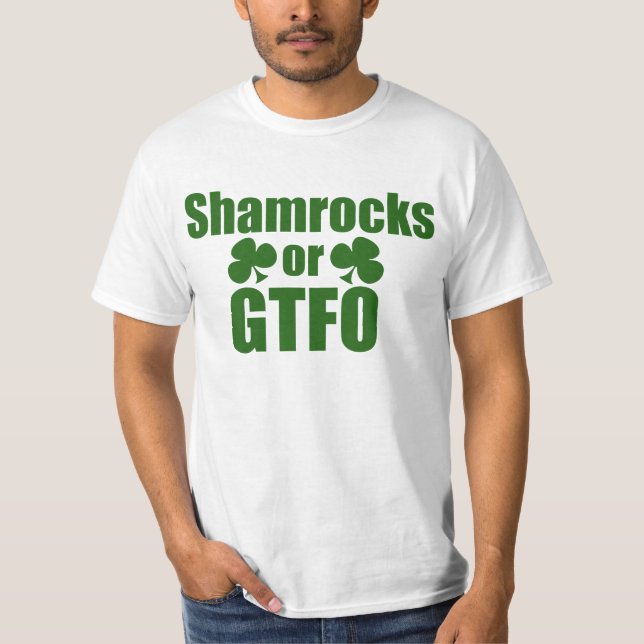 Camiseta Shamrocks ou Ruas GTFO. Dia dos Patricões (Frente)