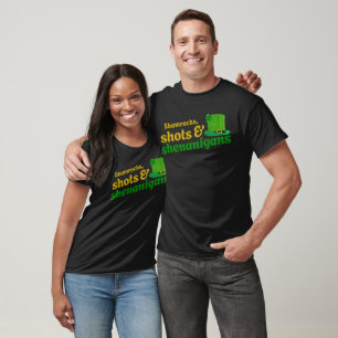 Camiseta Shamrocks, Shots e Shenanigans