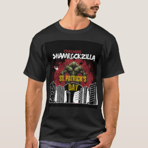 Camiseta Shamrockzilla: Dia de São Patrício Monstro Kaiju