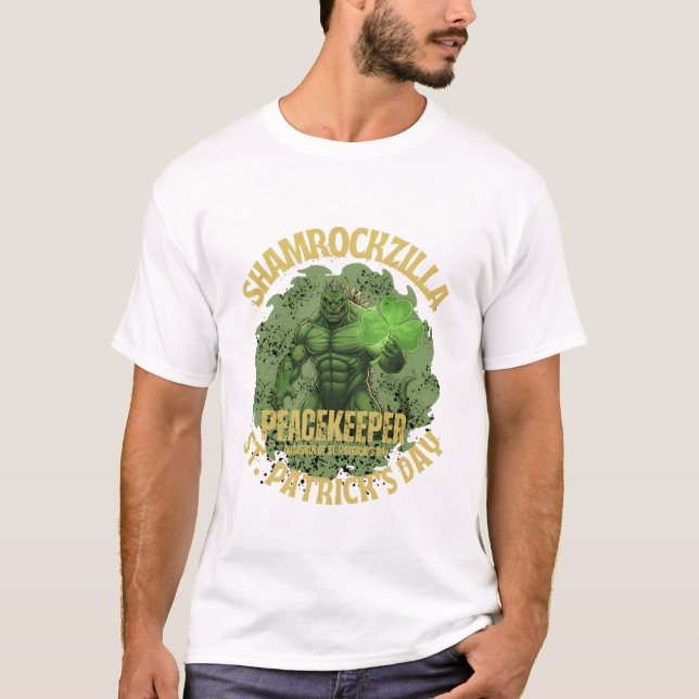 Camiseta Shamrockzilla Peacekeeper: St. Patrick’s Day Kaiju (Frente)