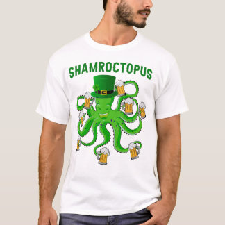 Camiseta Shamroctopus Animais Engraçados Octopus Beer St Pa