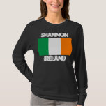 Camiseta Shannon, Irlanda com bandeira irlandesa<br><div class="desc">Shannon,  Irlanda com bandeira irlandesa</div>