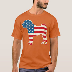 Camiseta Shar Pei American Flag 4 de julho para Men Women B