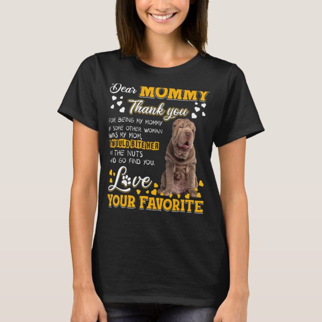 Camiseta Shar Pei Caras Mamães Obrigado Por Serem Minha Mam (Frente)