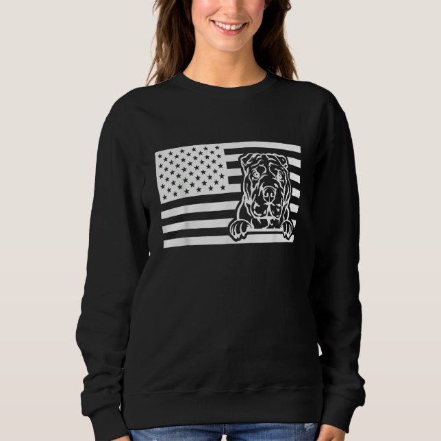 Camiseta Shar Pei USA Flag (Frente)