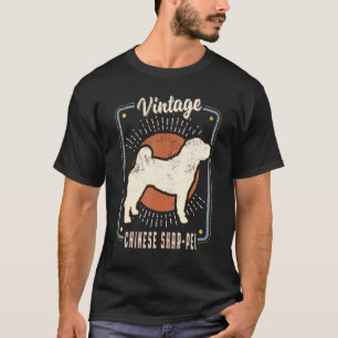 Camiseta Shar Pei Vintage Chinês - Cão Clássico Retro Amor 