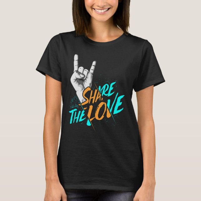 Camiseta Share The Love Men Women Kids Boys Girls Asl Gift  (Frente)