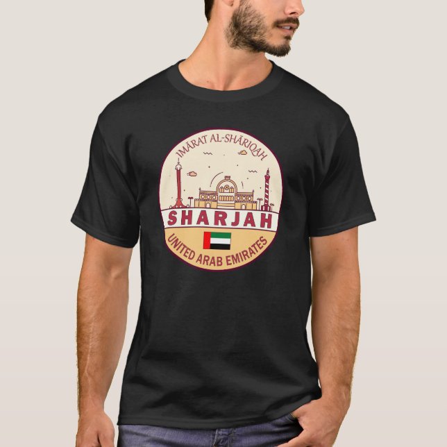 Camiseta Sharjah United Emirados Árabes Unidos Skyline Embl (Frente)