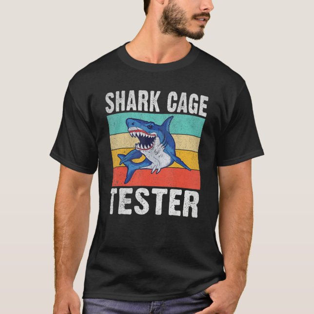 Camiseta Shark Cage Tester Handicapped Amputation  Disabled (Frente)