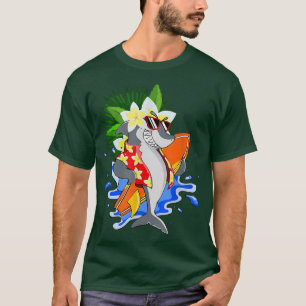 Camiseta Shark Hawaiian Funny Aloha Hawaii Beach Summer Vac
