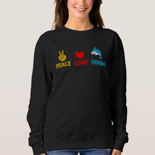 Camiseta Shark  Marine Biology Peace Love Sharks (Frente)