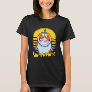 Camiseta Shark Retro Sunset Beach Vack Shark Summertime