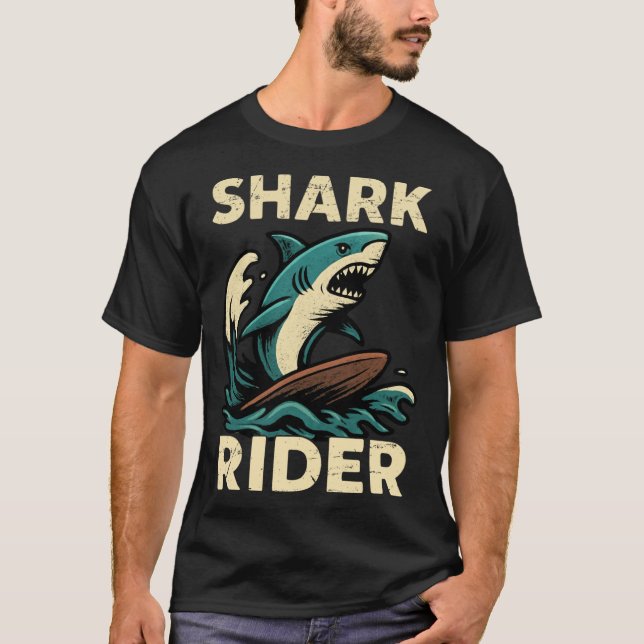 Camiseta Shark Rider Surfing Vibe family (Frente)