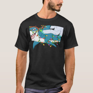 Camiseta Shark Xmas Lights Papais noeis Yeti Ride Shark Nat
