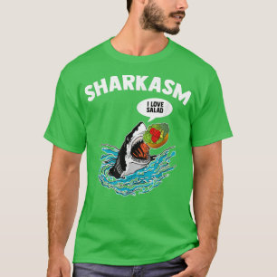 Camiseta Sharkasm I Love Salad Memória Humorosa Veg Vegetar