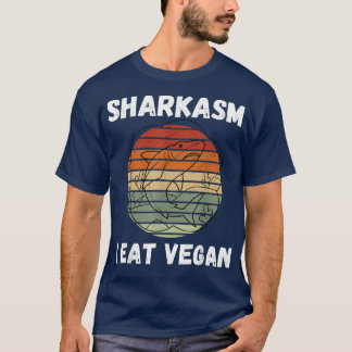 Camiseta Sharkasm Retro I Coma Tubarão Vintage Vegan
