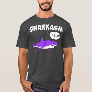 Camiseta Sharkasm sarcasmo ironia com tubarões Vegetarian V