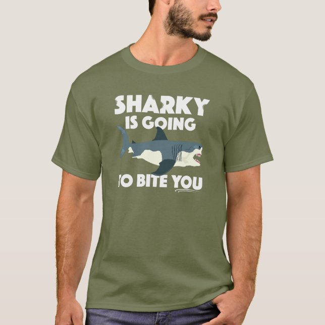 Camiseta Sharky Vai Mordê-Lo Design - Básico T- (Frente)