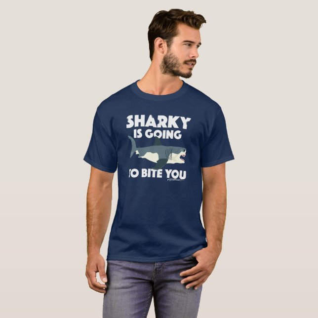 Camiseta Sharky Vai Mordê-Lo Design - Básico T- (Frente Completa)