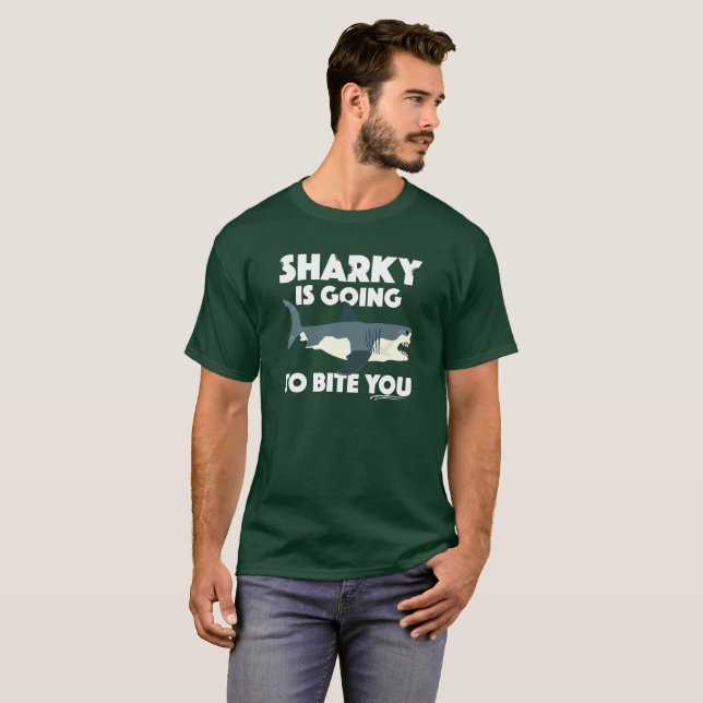 Camiseta Sharky Vai Mordê-Lo Design - Básico T- (Frente Completa)