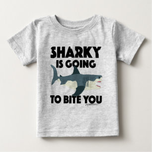 Camiseta Sharky Vai Mordê-Lo Design - Bebê Belo Jer