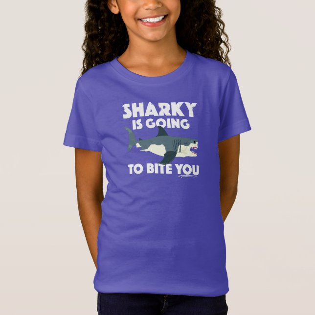 Camiseta Sharky Vai Mordê-Lo Design - Garotas Belas J (Frente)