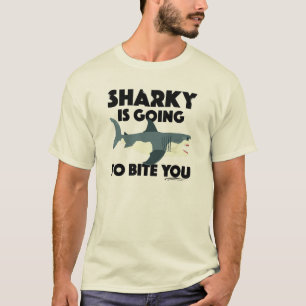 Camiseta Sharky vai morder você Design - T básico masculino