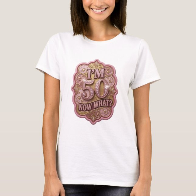 Camiseta Sharp Gold EU TENHO 50 AGORA O QUÊ Statem (Frente)