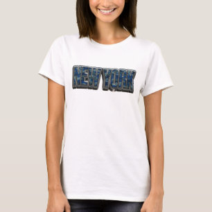 Camiseta Sharp Navy com Slogan NEW YORK