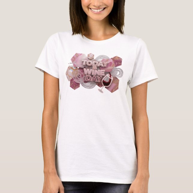 Camiseta Sharp Pink HOJE É DIA DO VINHO (Frente)