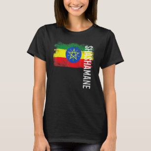 Camiseta Shashamane Etiópia Bandeira Para Homens Etíopes Mu