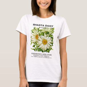 Camiseta Shasta Daisy Vintage Seed Packet