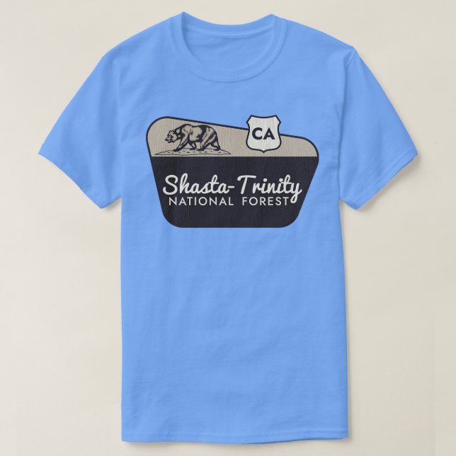 Camiseta Shasta Trinity National Forest California Bem-vind (Frente do Design)