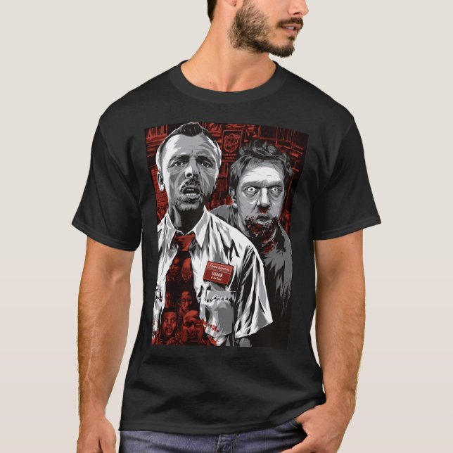 Camiseta Shaun Ofhe Dead amigo retrô (Frente)