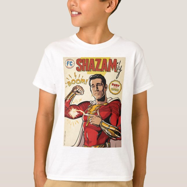 Camiseta SHAZAM! Fury of the Gods | Cobrir SHAZAMily Comic (Frente)
