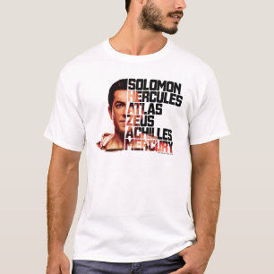 Camiseta SHAZAM! gráfico do acrônimo do close up de