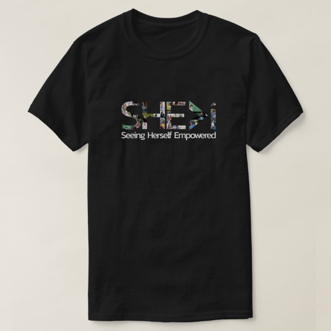 Camiseta SHE>I A Ver-Me Com Poderes (Frente do Design)