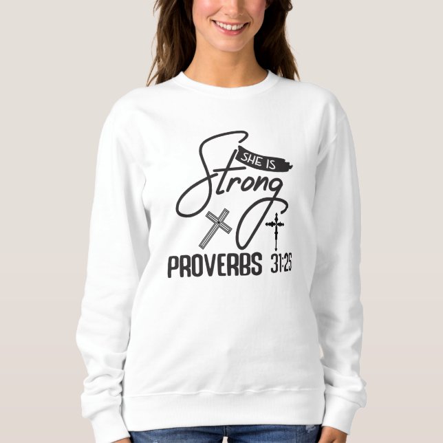 Camiseta She is Strong" Collection – Proverbs 31:25 (Frente)